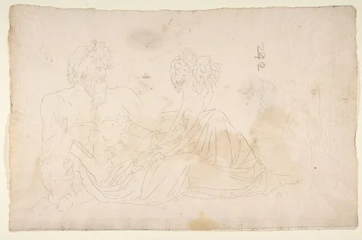 River God (Tigris), sketch (recto) blank (verso)