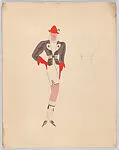 Drawing for a theatrical costume for the number 'O Leo' in 'At Home Abroad' — Vincente Minnelli