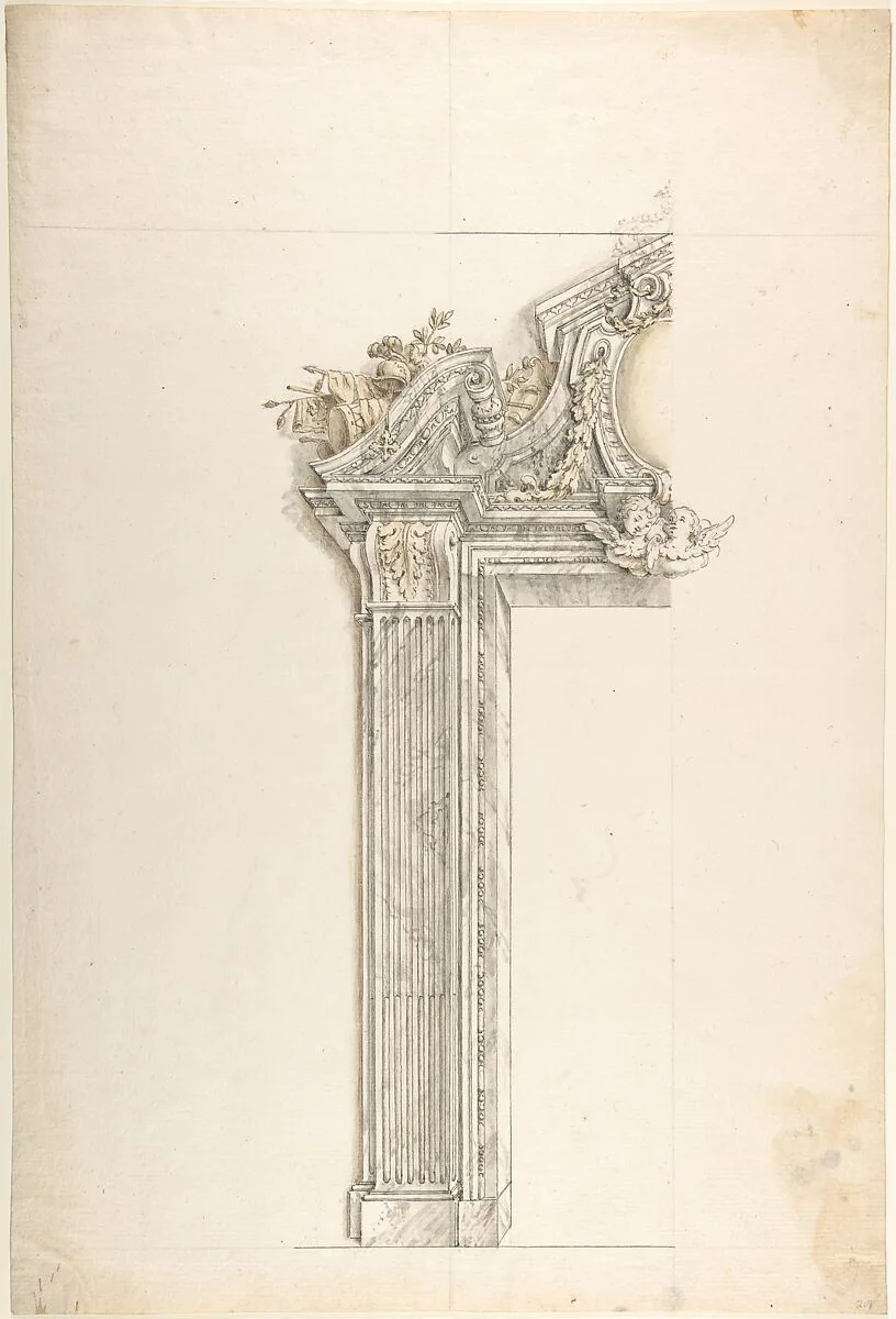One Half Design for a Doorway — Anonymous, Italian, Piedmontese, 18th century