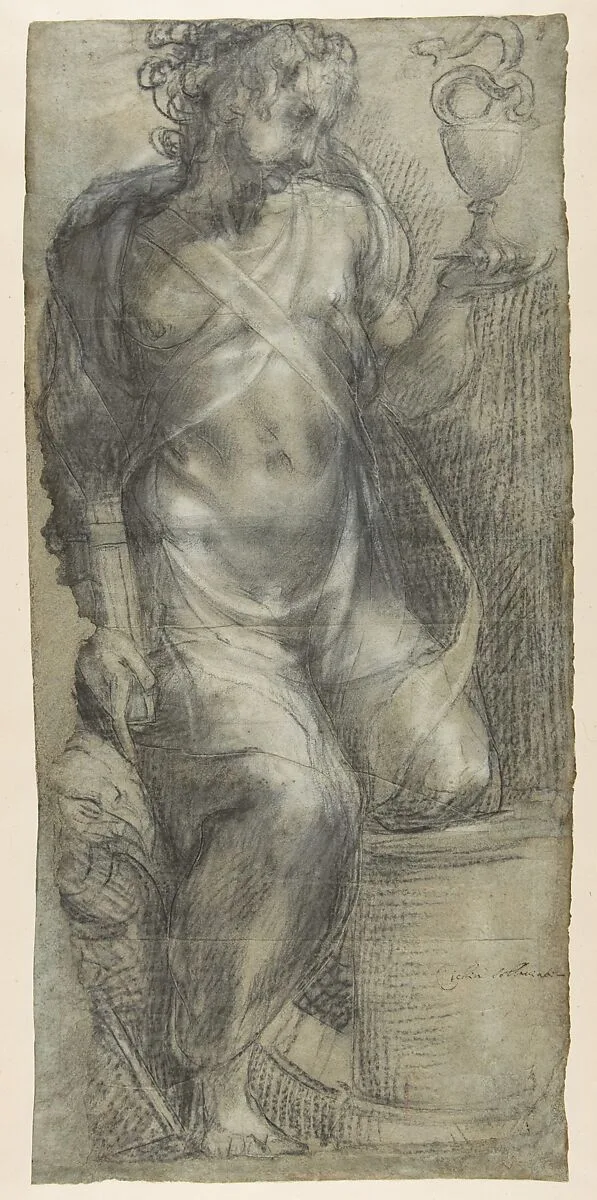 Saint John the Evangelist (recto; Cartoon for a Fresco); Saint Mark (verso; Cartoon for a Fresco) — Francesco Salviati (Francesco de' Rossi)