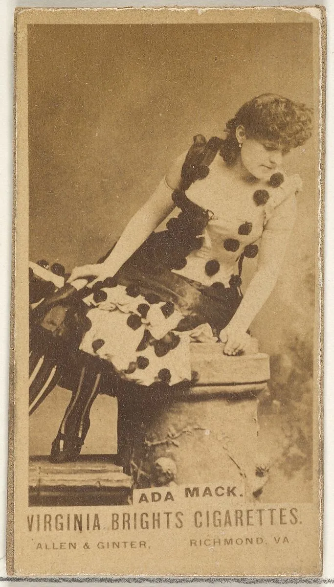 Ada Mack, from the Actors and Actresses series (N45, Type 1) for Virginia Brights Cigarettes — Allen & Ginter
