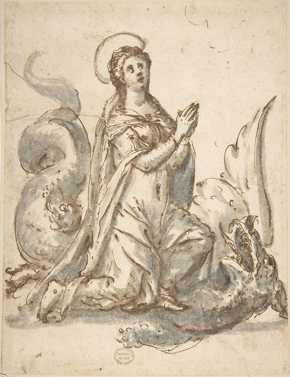 Saint Margaret and the Dragon — Anonymous, Italian, 16th century