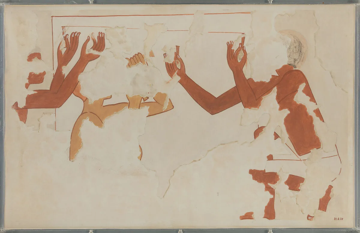 Stone Cutters Measuring a Block, Tomb of Rekhmire — Nina de Garis Davies