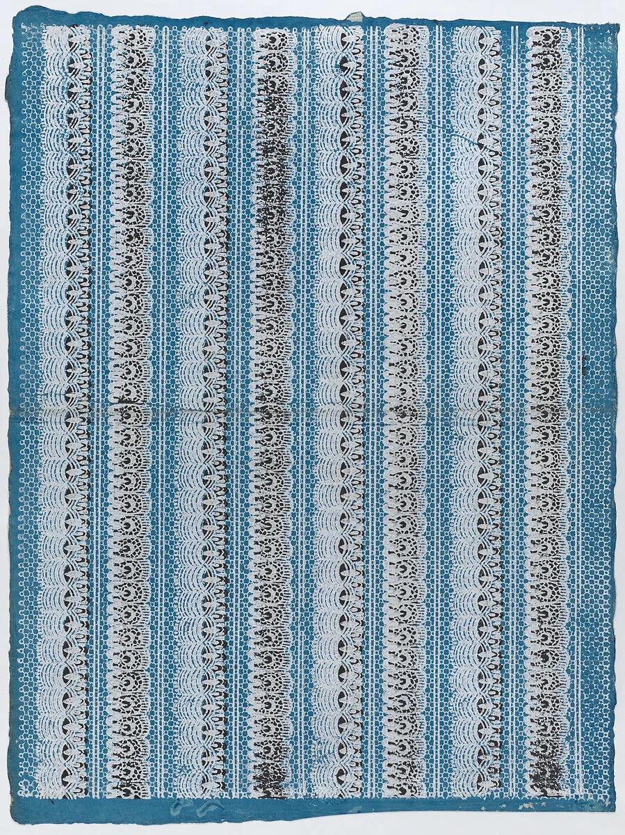 Sheet with four borders with a lace pattern — Remondini Family|Anonymous