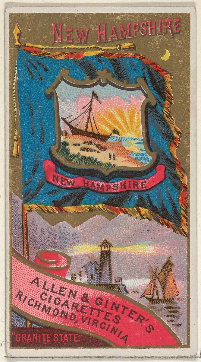New Hampshire, from Flags of the States and Territories (N11) for Allen & Ginter Cigarettes Brands — Allen & Ginter