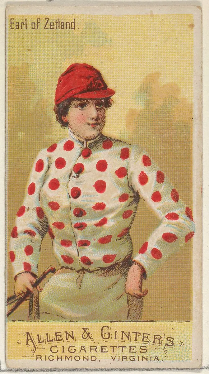 Earl of Zetland, from the Racing Colors of the World series (N22a) for Allen & Ginter Cigarettes — Allen & Ginter