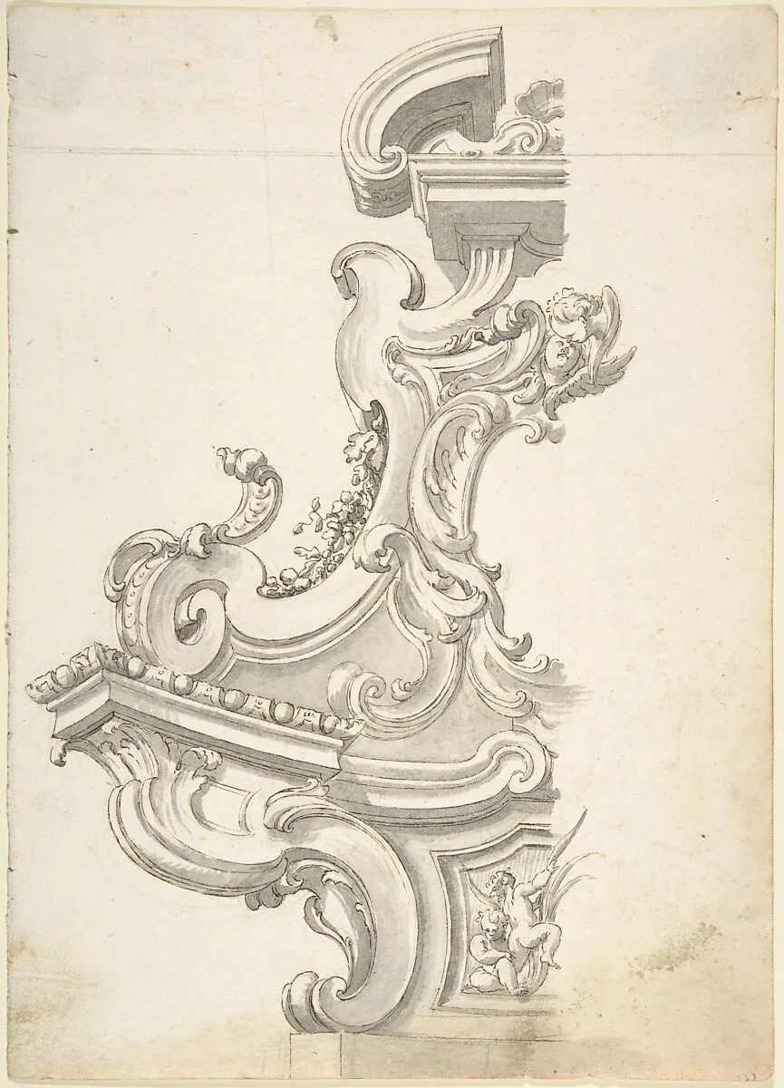 Design for One Half of an Overdoor — Anonymous, Italian, Piedmontese, 18th century