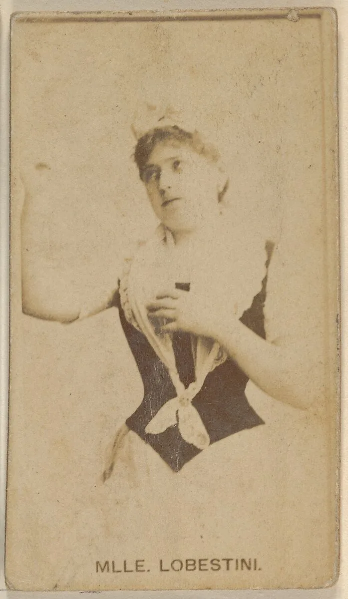 Mlle. Lobestini, from the Actors and Actresses series (N45, Type 8) for Virginia Brights Cigarettes — Allen & Ginter