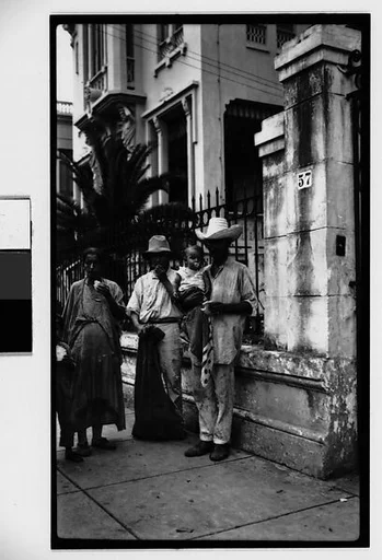 [Country Family on Street in Vedado District, Havana]