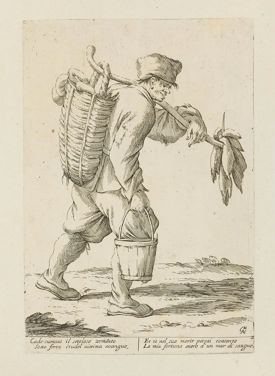 Tripe Vendor, from Di Bologna l'Arti per via D'An.ibal' Ca.rac, plate 11 — Giuseppe Maria Mitelli|Annibale Carracci|Giovanni Giacomo De Rossi