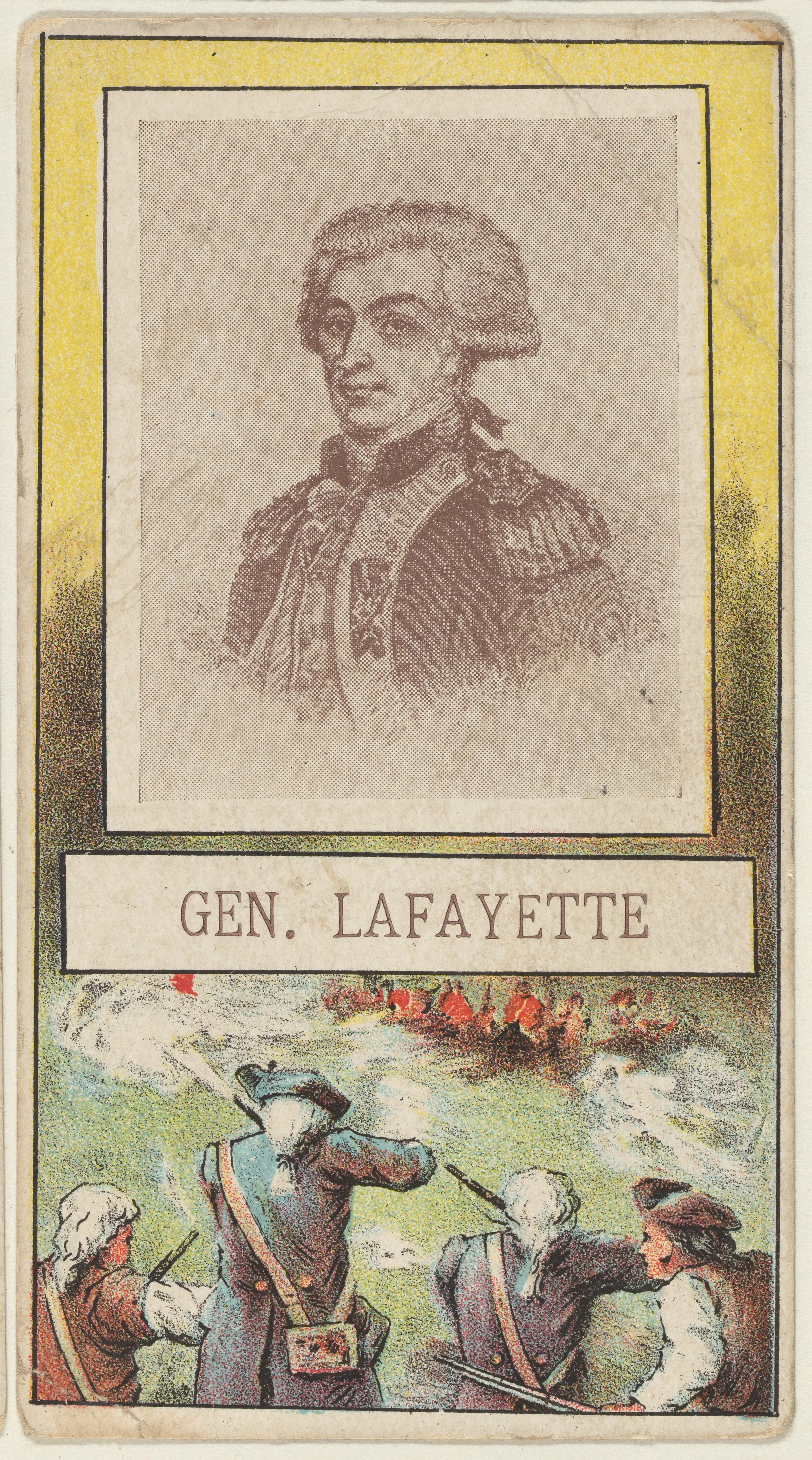 General Lafayette, from the "Generals" series (T64), issued by D.H. McAlpin & Co. Tobacco Company — Marquis de Lafayette|D.H. McAlpin & Co. Tobacco Company