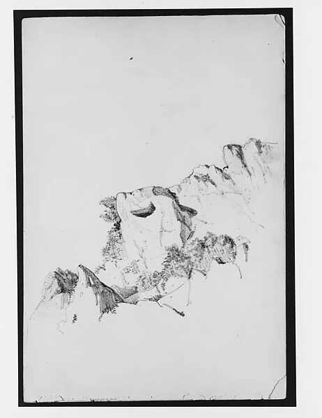 Rocky Cliff (from Switzerland 1869 Sketchbook) — John Singer Sargent