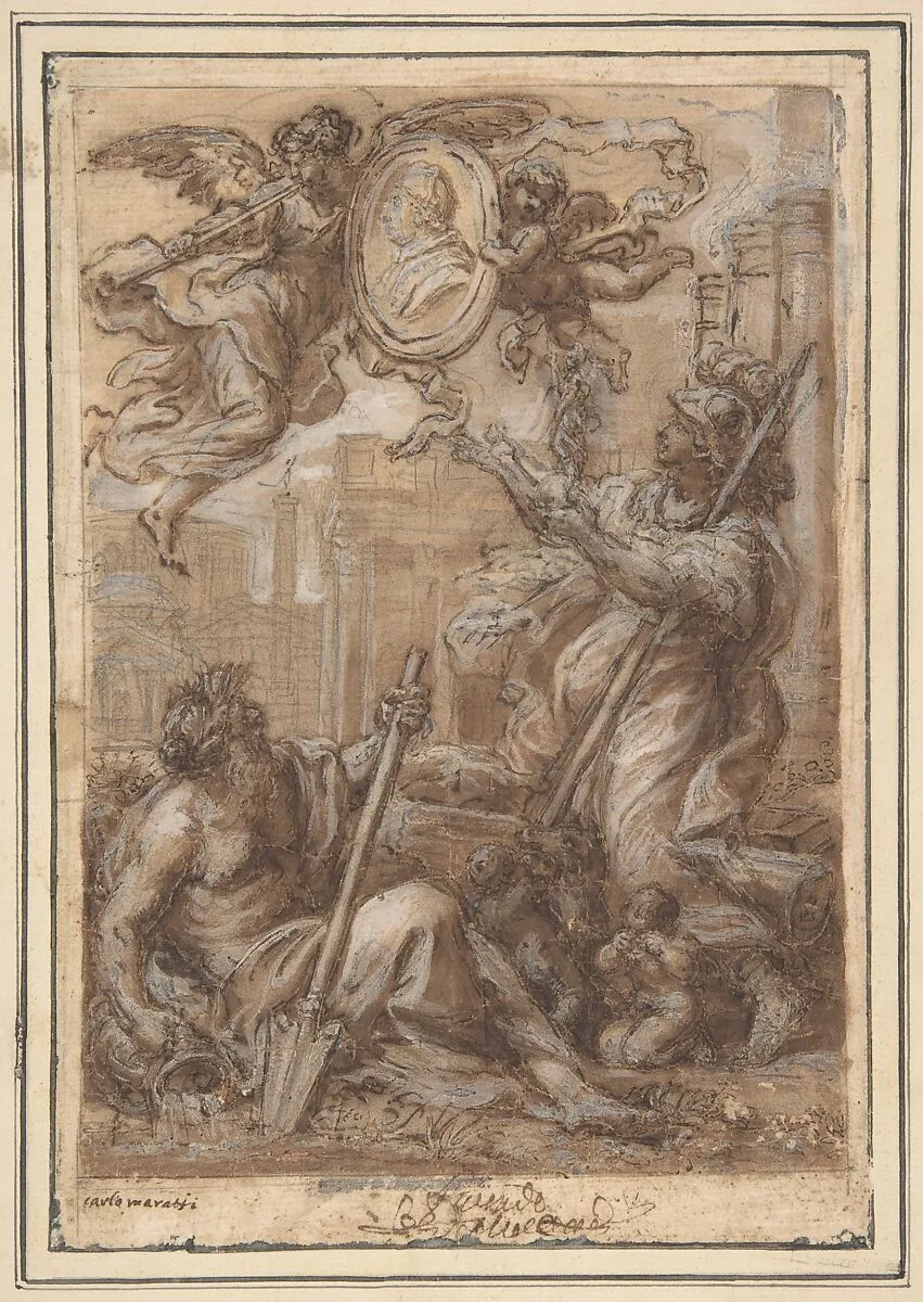 Rome and the Tiber Paying Homage to a Pope (Clement XI ?) — Carlo Maratti