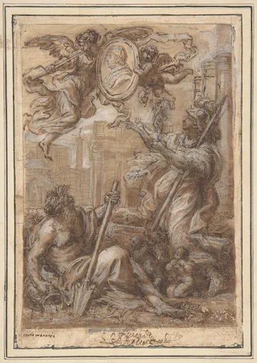 Rome and the Tiber Paying Homage to a Pope (Clement XI ?)