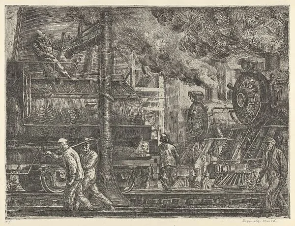 Erie R.R. Locos Watering — Reginald Marsh