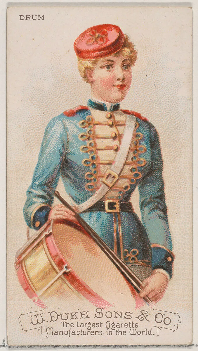Drum, from the Musical Instruments series (N82) for Duke brand cigarettes — W. Duke, Sons & Co.|Schumacher & Ettlinger