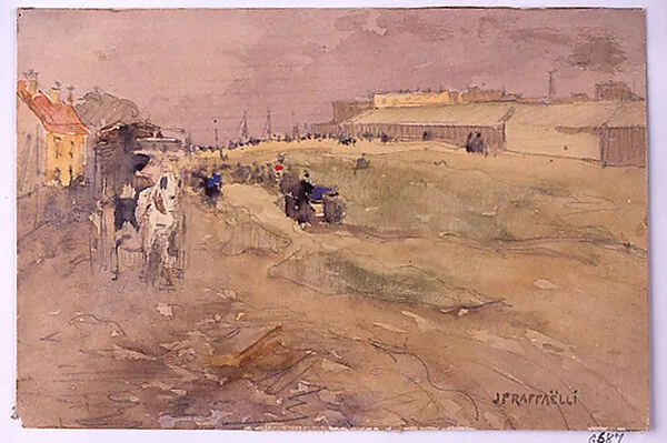 Suburban Landscape (Scene with Horse and Carriage) — Jean-François Raffaëlli
