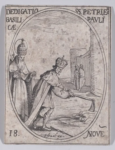 Dédicace des Basiliques S. Pierre et S. Paul (Dedication of Basilicas St. Peter and St. Paul), November 18th, from "Les Images De Tous Les Saincts et Saintes de L'Année" (Images of All of the Saints and Religious Events of the Year)