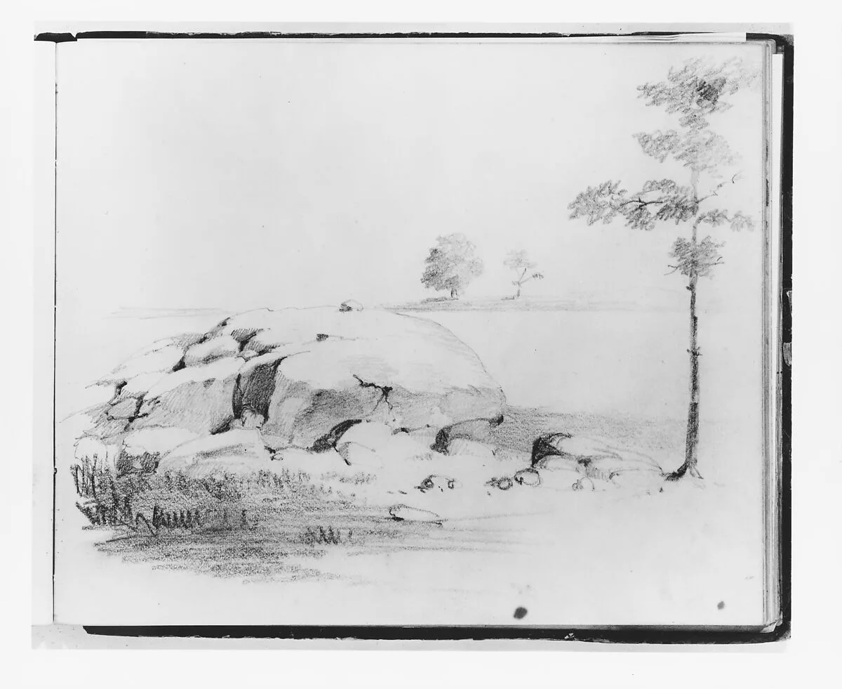 Landscape with Rocks and Trees (from Sketchbook) — Francis William Edmonds