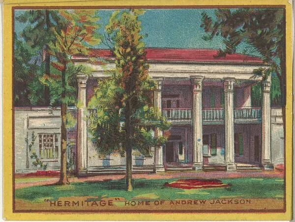 "Hermitage," Home of Andrew Jackson, collector card from the Famous Buildings series (D30), issued by the Weber Baking Company — Weber Baking Company