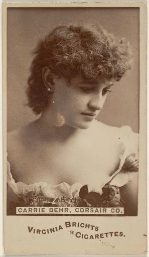 Carrie Behr, Corsair Co., from the Actors and Actresses series (N45, Type 6) for Virginia Brights Cigarettes