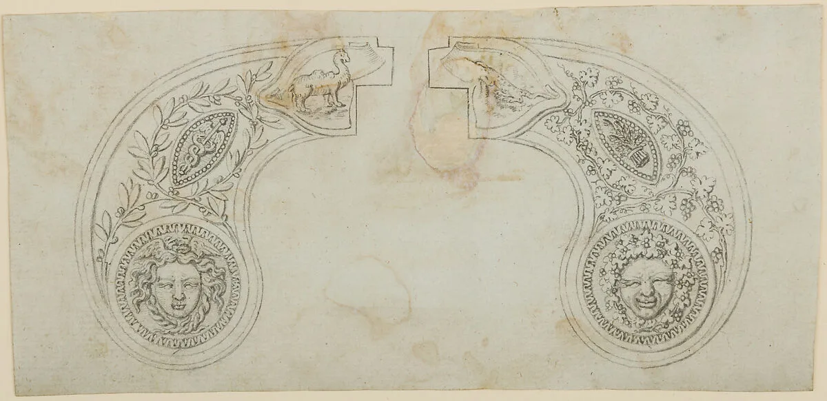 Pair of Designs for the Decoration of the Grips of Pocket Pistols — Nicolas Noël Boutet