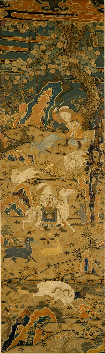 明早期 刺繡開泰圖|Welcoming spring — Unidentified artist
