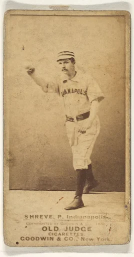 Lev Shreve, Pitcher, Indianapolis, from the Old Judge series (N172) for Old Judge Cigarettes