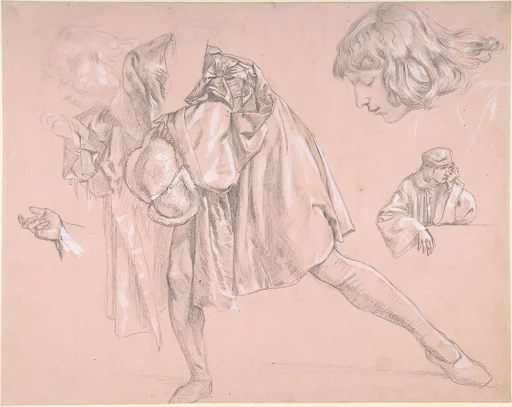 Study of a young man bending forward to kiss a hand, for the painting "The Departure of the Prodigal Son"