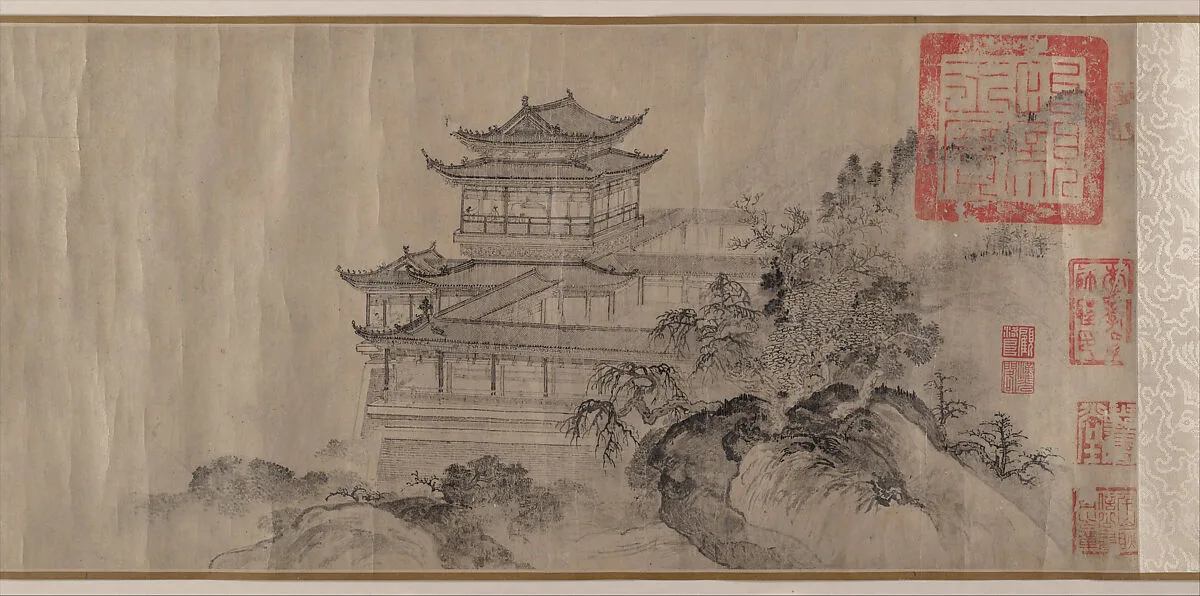 元 唐棣 滕王閣圖 卷|The Pavilion of Prince Teng — Tang Di