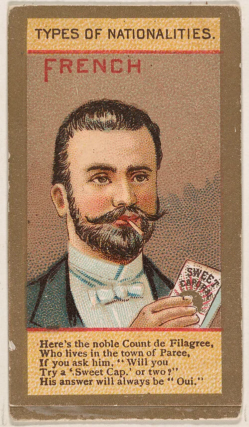 French, Peasant in Holiday Attire, from Types of Nationalities (N240) issued by Kinney Bros. — Kinney Brothers Tobacco Company