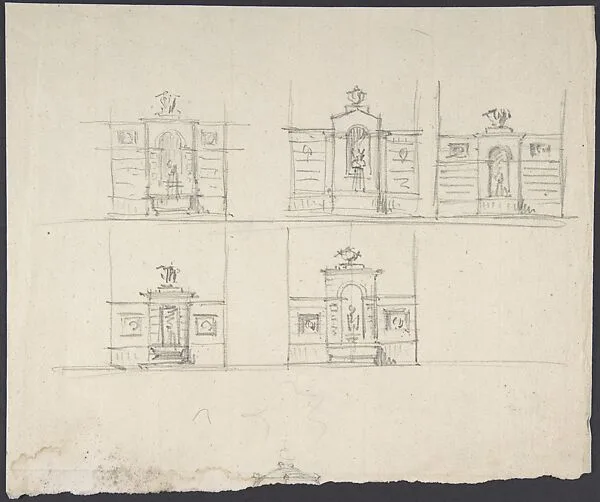 Five designs for monuments — Unknown