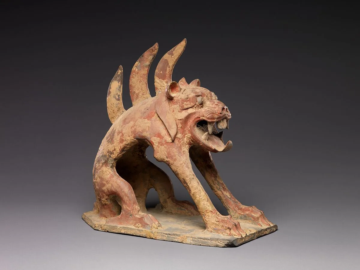 北魏/北齊 彩繪陶鎮墓獸|Tomb Guardian (Zhenmushou) — Unknown