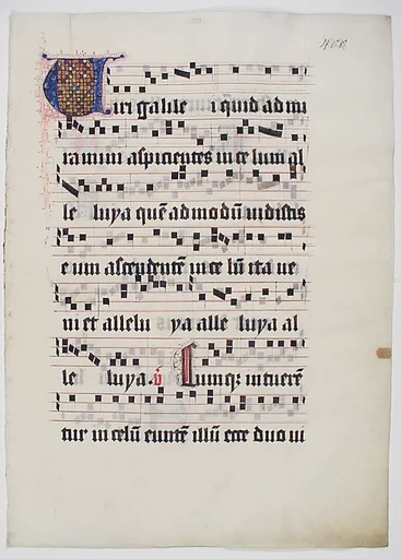 Manuscript Leaf with Initial V, from a Gradual