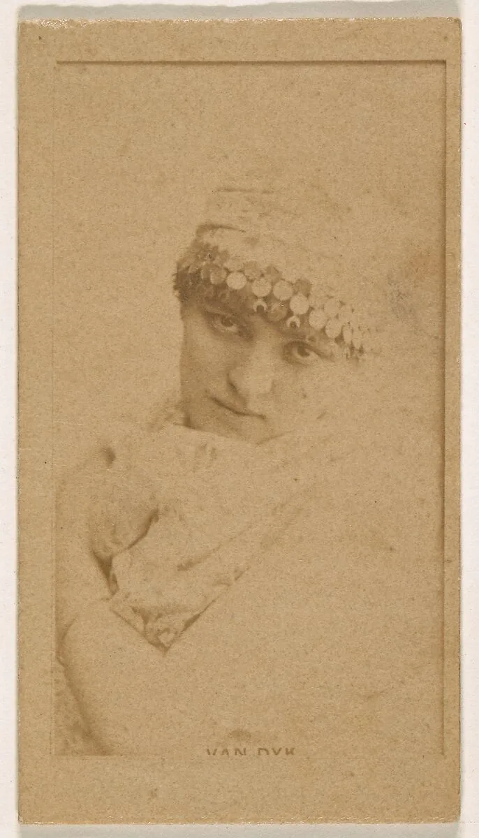 Miss Van Dyk, from the Actresses series (N245) issued by Kinney Brothers to promote Sweet Caporal Cigarettes — Kinney Brothers Tobacco Company