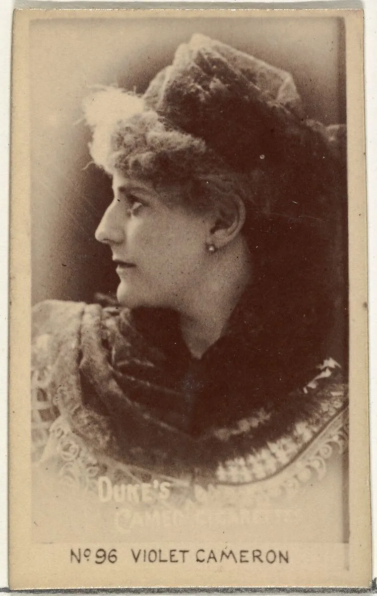 Card Number 96, Violet Cameron, from the Actors and Actresses series (N145-4) issued by Duke Sons & Co. to promote Cameo Cigarettes — W. Duke, Sons & Co.