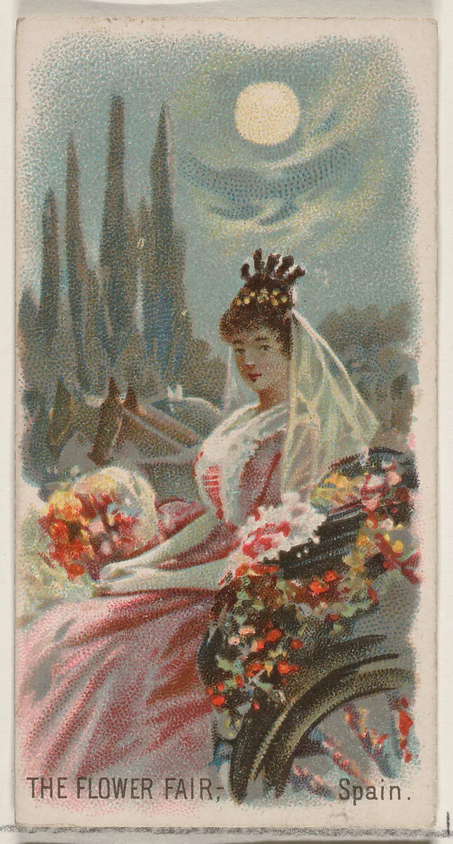 The Flower Fair, Spain, from the Holidays series (N80) for Duke brand cigarettes — W. Duke, Sons & Co.|George S. Harris & Sons
