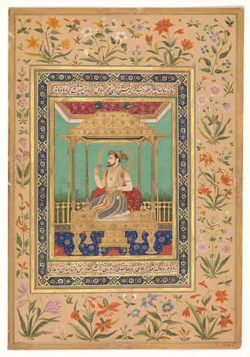 Portrait of Shah Jahan on the Peacock Throne