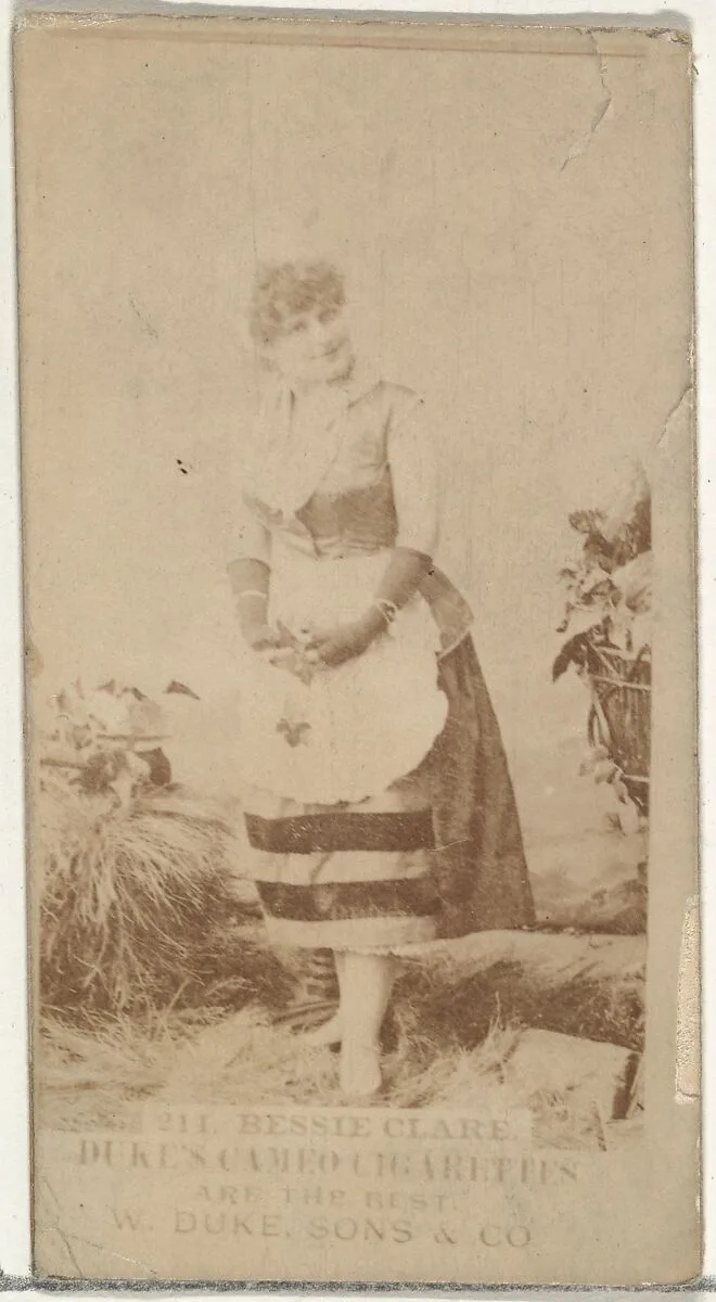 Card Number 211, Bessie Clare, from the Actors and Actresses series (N145-5) issued by Duke Sons & Co. to promote Cameo Cigarettes — W. Duke, Sons & Co.