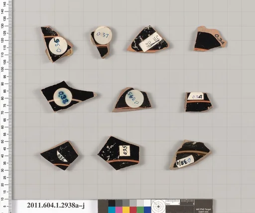 Terracotta fragments of kylikes (drinking cups)