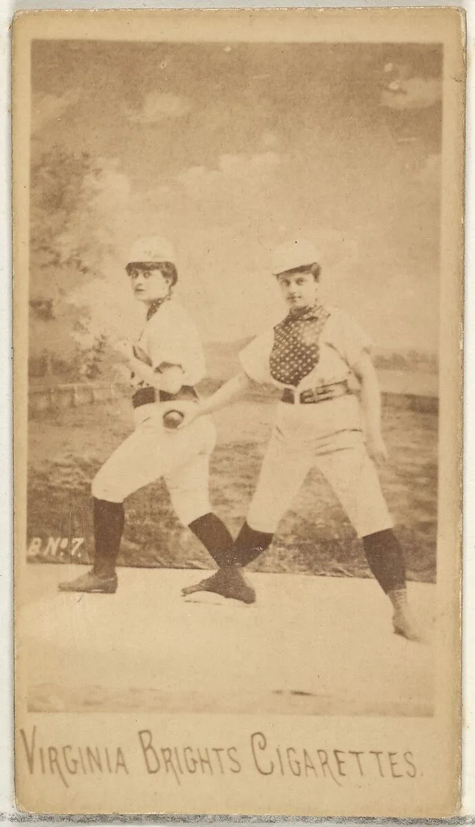 Card 7, from the Girl Baseball Players series (N48, Type 1) for Virginia Brights Cigarettes — Allen & Ginter