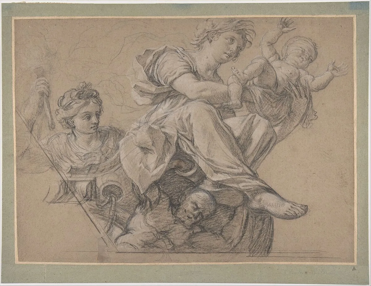 Allegorical Figures for a Ceiling Decoration — Pierre Mignard |Michel Corneille the Elder