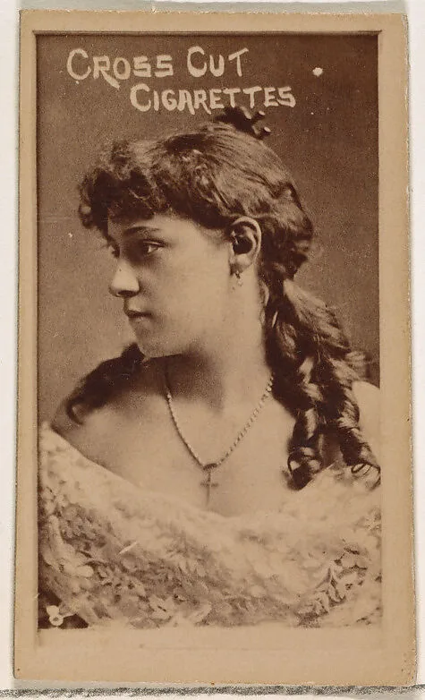 Card Number 8, from the Actors and Actresses series (N145-1) issued by Duke Sons & Co. to promote Cross Cut Cigarettes — W. Duke, Sons & Co.