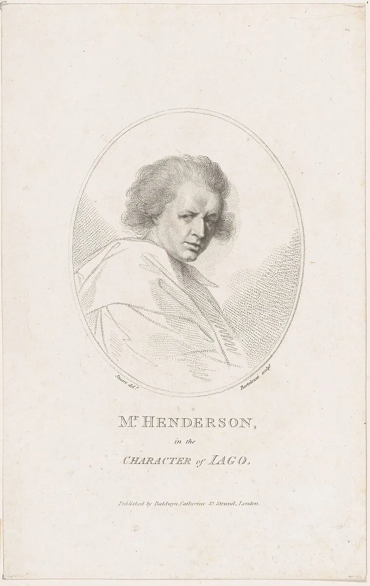John Henderson, in the Character of Iago (Shakespeare's Othello) — Francesco Bartolozzi|Gilbert Stuart|Edward Baldwyn|John Henderson|William Shakespeare