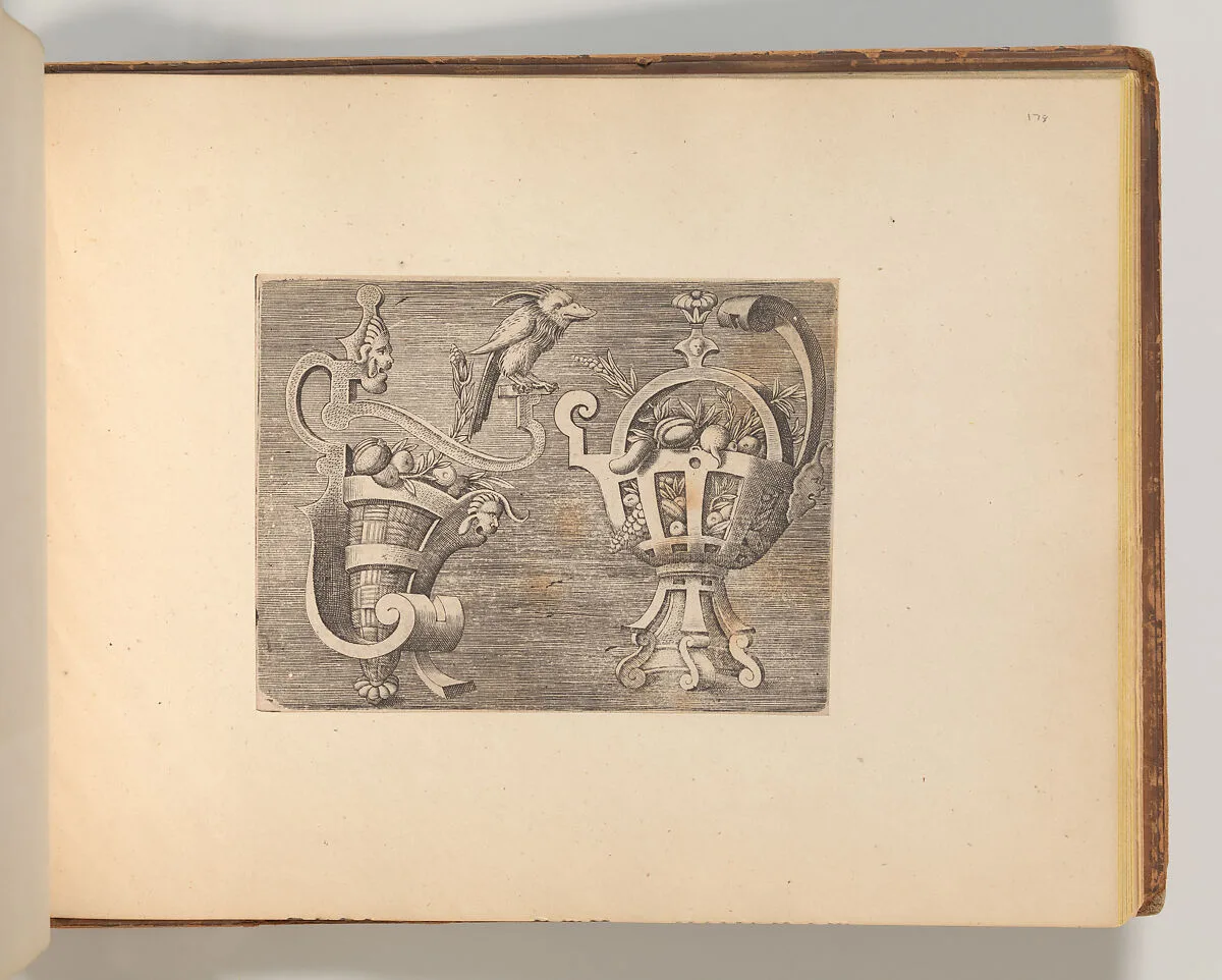 Series of Cartouches, in: Targhe ed altri ornati di varie e capricciose invenzioni (Cartouches and other ornaments of various and capricious invention, page 45) — Cornelis Bos