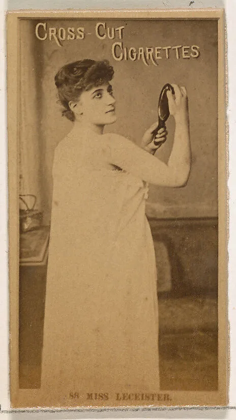 Card Number 88, Miss Leicester, from the Actors and Actresses series (N145-2) issued by Duke Sons & Co. to promote Cross Cut Cigarettes — W. Duke, Sons & Co.