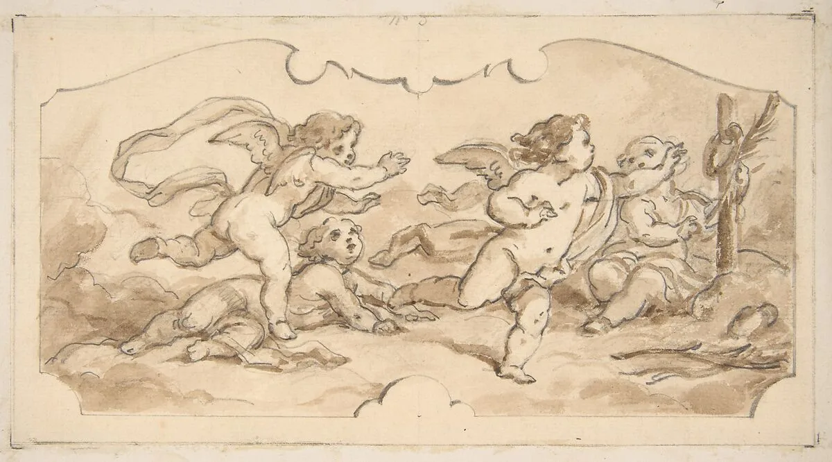 Putti at play — Jules-Edmond-Charles Lachaise|Eugène-Pierre Gourdet