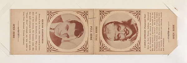 Richard Barthelmess and Carole Lombard from Star Folders Special Cards (W439) — Unknown