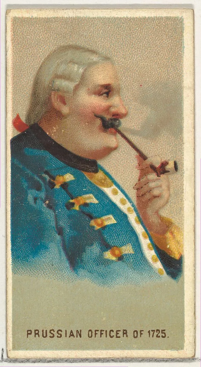 Prussian Officer of 1725, from World's Smokers series (N33) for Allen & Ginter Cigarettes — Allen & Ginter