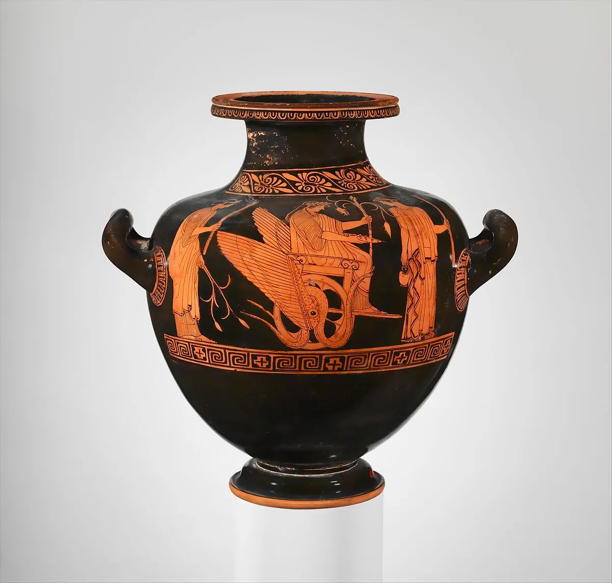 Terracotta hydria: kalpis (water jar) — Niobid Painter